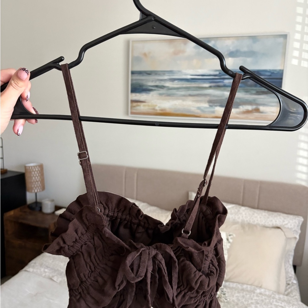 Wild Fable Brown Ruched Top - Picture 5 of 6